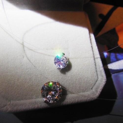 Necklace Transparent Fishing Line Invisible Chain Choker Necklace Collar Pendant Fashion Jewelry For Women