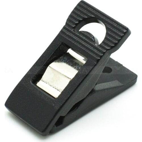 Hole Plastic ID Card Name Tag Holder Badge Clip Black For Cord Lanyard