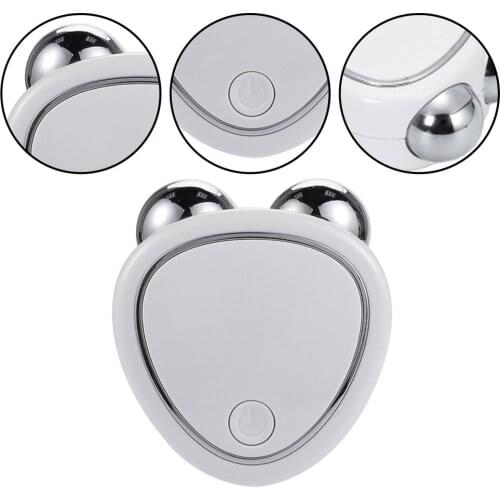 Portable Facial Micro-current Beauty Instrument For Lifting Thinning And Reducing Edema With Double Roller Massager