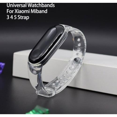 Silicone Band For Xiaomi Mi Band 5 4 Strap Sport Wristband Straps For Xiami Miband 3 MiBand5 Transparent Waterproof Watch Bands