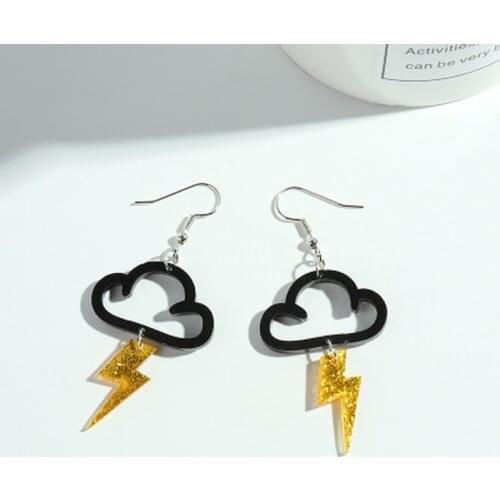 1 Pair Fashion New Acrylic Cute Cloud Lightning Earrings Hot Charm Drop Dangle Women Girls Fashion Jewelry for Girls