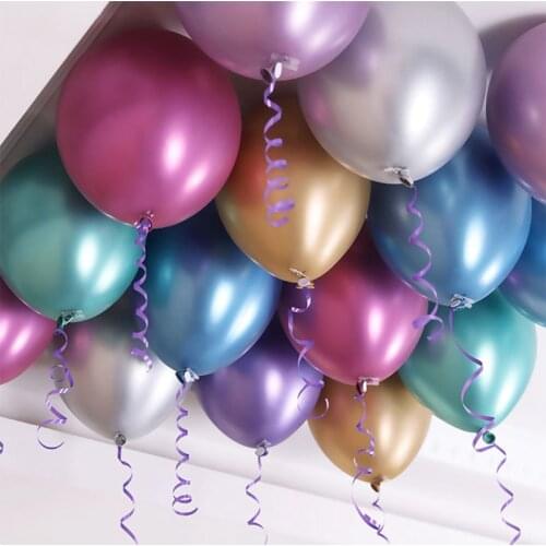10pcs/pack 12inch Chrome Latex Balloons Wedding Party Decor Globos Metalicos Thick Pearl Metallic Latex Ballon Helium Supplies