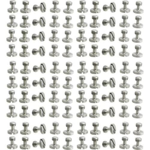 100pcs SS camera Screws 3/8" Tripod Quick Release QR Plate Camera Flathead Slot