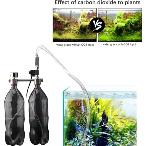 Aquarium DIY CO2 Generator System Kit with Solenoid Valve Bubble Counter & Check Carbon Dioxide Reactor Kit for Plants Aquarium
