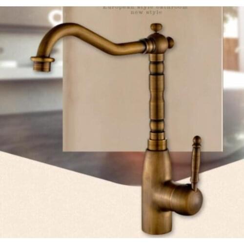 KitchenOil Bubbed Retro Black Bathroom Faucet Single Handle Deck Mounted basin Vessel Sink Faucet Hot and Cold Mixer Tap