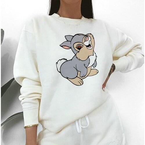 Thumper Printed Sweatshirt 2021 Autumn Bambi Fashion Casual Loose Coat Disney Online Shop Clothing Slim Sport Top for Girl Trend