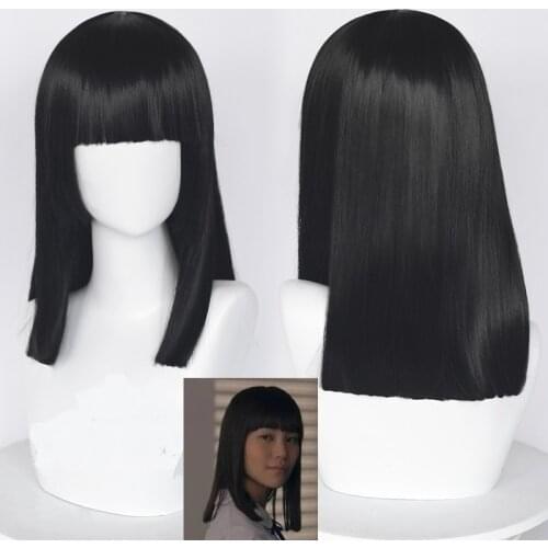 TV Series Girl from Nowhere Nanno Wig Cosplay Headwear Long Straight Black Wig Heat Synthetic Fiber Hair Cos Prop