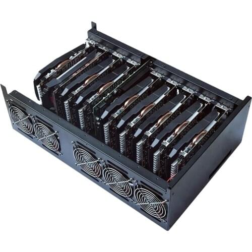 Bitcoin Mining Machine 8 GPU ETH Card Case Frame Mining Machine Rigs Computer Server Chassis P106 3080 Mining Card