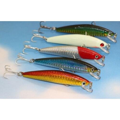 High Quality 5Pcs/Lot Minnow Fishing lures 8.4cm/8g Hard Baits Swimbait Fish Hook Fishing Tackle