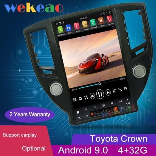 Wekeao 13.6" Vertical Screen Tesla Style Android 9.0 Auto GPS Navigation For Toyota Crown Car Radio Dvd Multimedia Player 4G