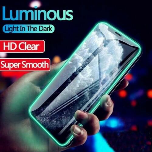 Tempered Glass Screen Protector HD Luminous Glowing For iPhone 12 Pro Max 11 Pro Max X XS Max XR 7 8 6s Plus Screen Protector