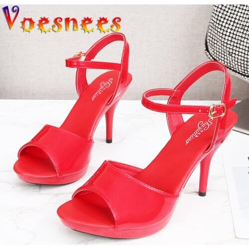 Ladies Shoes Summer 2021 New Brand Modern Women Sandals Sexy High Heels Open Toe Red Party Shoes Thin Heel Sandals For Girls