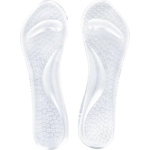 1 pair Transparent Gel Insoles with Forefoot Arch Support Foot Fatigue/ Dtress/ Pain/ Massage