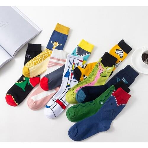 1 Pair Women Socks Cotton Lover Socks Female Funny Socks Animal Cute Socks 36-43EUR
