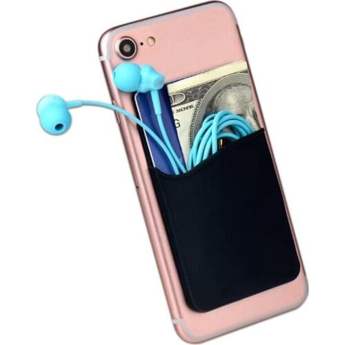 1pc Adhesive Sticker Back Cover Card Holder Small Bus Card Case Pouch for Cell Phone Case