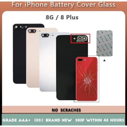 1Pcs Back Battery Cover Glass For iPhone 8G 8 Plus high quality Repair for Rear Housing Cracked Glass Replacement