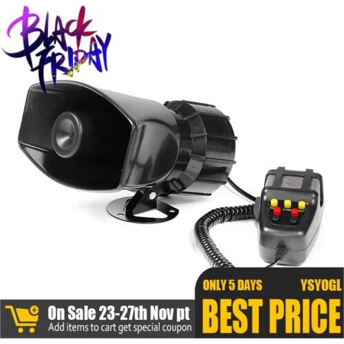 100W 110dB Electronic Warning Alarm Loud Siren Horn For vehicle 12V Car Van or Truck 7 Siren Sounds Tone