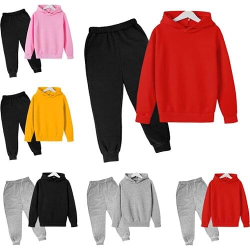2021 Fashion Summer Autumn Tracksuit Suit Boy And Girl Pullovers Hoodies Pants Two Piece Set Kids Sportswear Clothing 2-13 Years