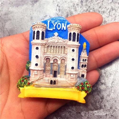 BABELEMI Lyon France 3D Hand-painted Refrigerator Magnetic Sticker Tourist Souvenir Decorative Resin Fridge Magnet Craft