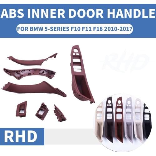 4/7PCS Right Hand Drive RHD For BMW 5 series F10 F11 520 525 Red Wine Car Interior Door Handle Inner Panel Pull Trim 51417225875