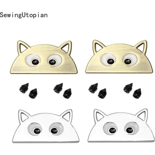 4PCS Metal Zipper End Clips Stopper Screws Handbag Straps Tail Clasp Cord Lock DIY Hardware Accessories Cartoon Buttons