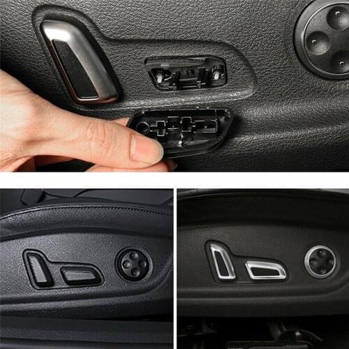 6 Pcs Seat Adjustment Knob Button Switch Cover Trims For Audi A3 A4 A5 A6 Q3 Q5 /VW /Jetta MK5 MK7/Passat/Tiguan Black Chromed