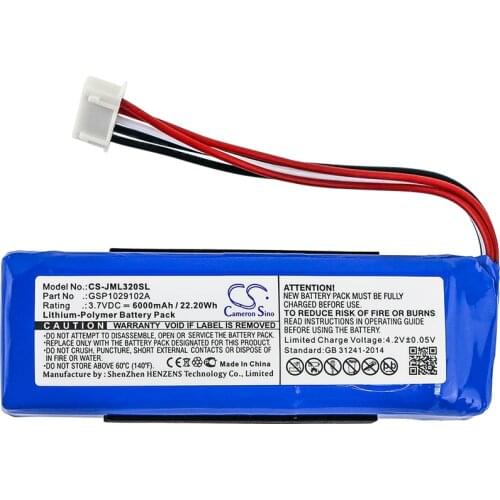 Cameron Sino Battery for JBL Charge 3 2016 Charge 3 2016 Version.fits GSP1029102A battery.Replacement battery.3.70V.Li-Polymer