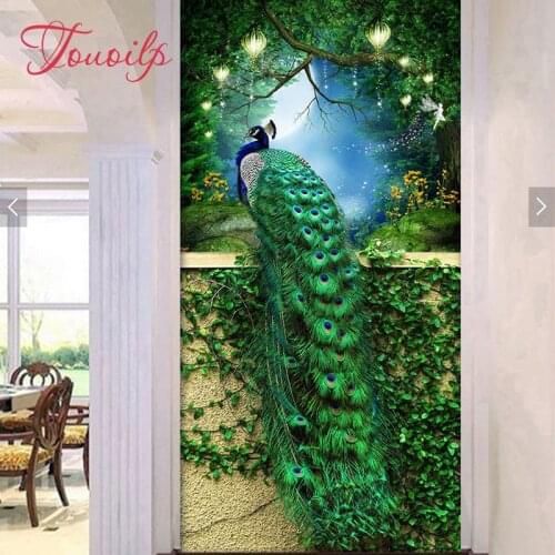 DIY Diamond Embroidery,square&Round Diamond Green Peacock porch Full rhinestone 5D Diamond painting cross stitch,needlework