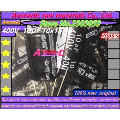 Aoweziic 20 PCS 400V 10UF 10x16 high frequency low resistance electrolytic capacitor 10UF 400V 10*16
