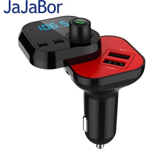 JaJaBor Bluetooth Car Kit Handsfree FM Transmitter Stereo A2DP AUX Audio Music Player Support TF Card/U Disk Slide Design