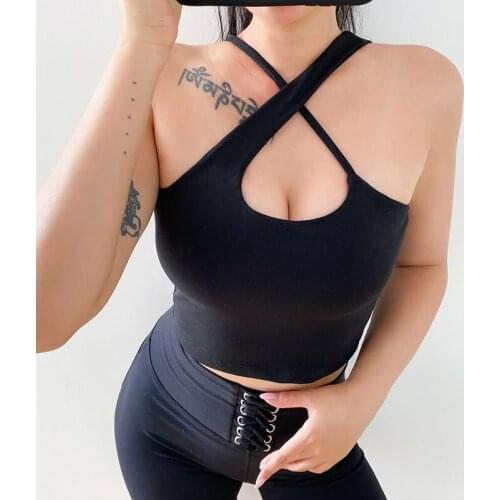 Sexy Strappy Cross Back Tops For Women Sports Bra Women Push Up Bra Bh Top Gym Womens Underwear Sports Top For Women Gym Bra