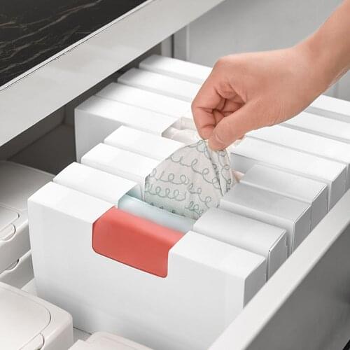 Garbage Bag Storage Case Wall Mounted Garbage Bags Holder Foldable Kitchen Trash Bags Container Bedroom Drawer Organizer