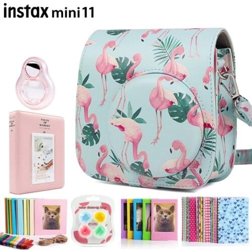 Fujifilm Instax Mini 11 Instant Camera Case Accessories Bundle w/ Shoulder Bag/Photo Frames/Album/Close-up Lens/Filters/Stickers