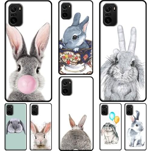 Cute Bunny Rabbit Case For Xiaomi Redmi Note 10 Pro Note 8 7 8T 9S 8A 9A 9C 9T K40 Note 9 Pro Phone Cover