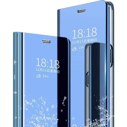 Smart Case For Samsung Galaxy S21 S20 Ultra S10 Note 10 S9 S8 Plus Clear View Window Electroplate Plating Stand Flip Folio Cover