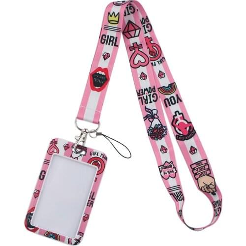 DZ1503 Feminist Woman Key lanyard Car Keychain Personalise Office ID Card Pass Gym Mobile Phone Key Ring Badge Holder Jewelry