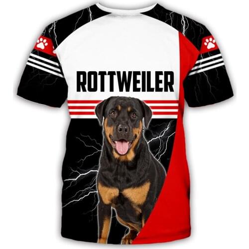 Rottweiler 3D All Over Printed t shirts women men Summer Funny Dog Tees Short Sleeve T-shirts Cosplay Costumes 01