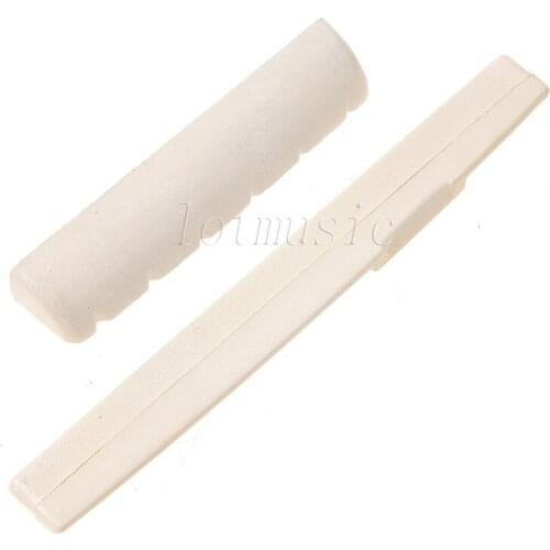 Acoustic Guitar Nut 43mm Slotted and Bridge Saddle 72mm mud Yellow