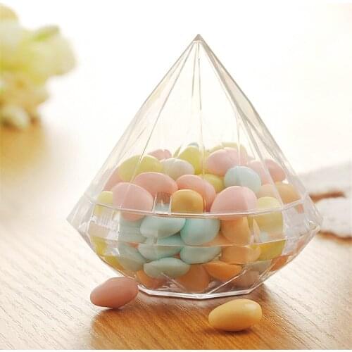 Candy box bag chocolate gift diamond plastic for Birthday Wedding Party Decoration craft DIY favor baby shower