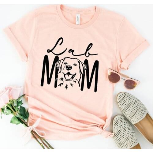 Lab Mom Labrador Retriever Custom Mama Shirt Personalized Dog Breed Unisex Graphic Top Tees 100% cotton O Neck Short Sleeve