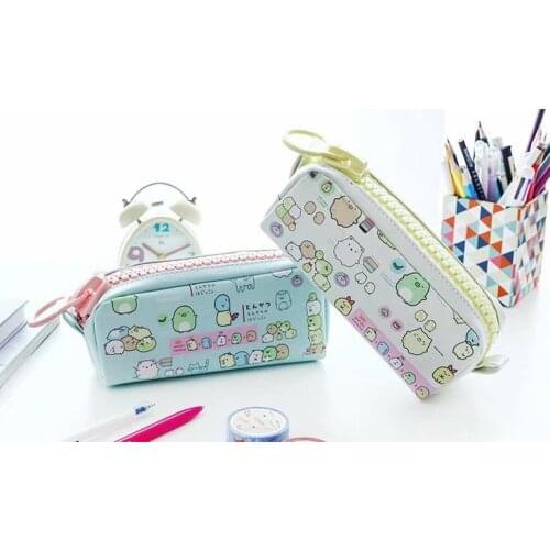 Ice cream color canvas pen bag Lovely pen storage bag for students Novelty pen bag Large zipper and large capacity