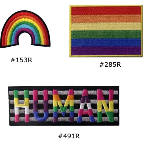 Embird patches Embroidered iron on flag LGBT ceo-friendly handmade 3D patch military for jackets patches