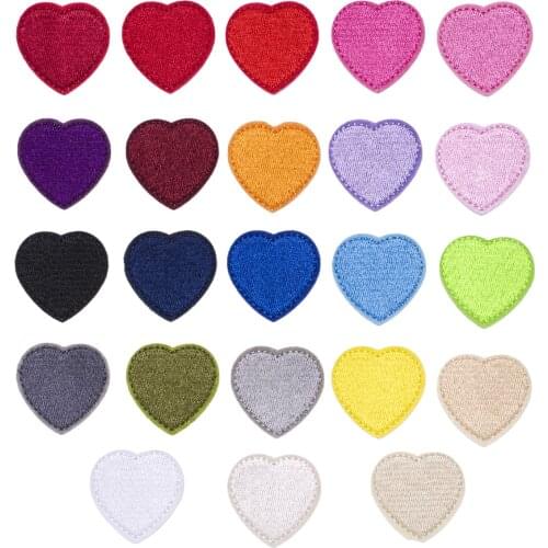 Love Heart Iron on Patches for Clothes Colorful Heart-shaped Logo Hats Bags Shoes Thermo Stickers Embroidery Appliques Wholesale
