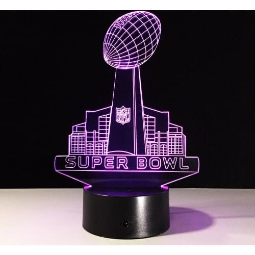 New rugby 3D model with colorful bulbs remote control led lights creative atmosphere gifts to send boyfriend rugby supplies Y44