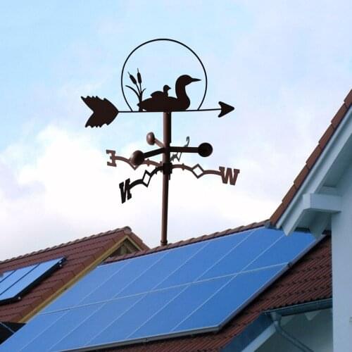 Cute Duck Family Weathervane Weather Vane Wind Direction Indicator Decors