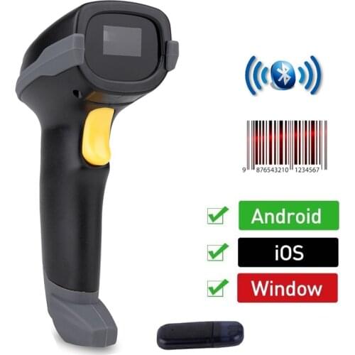 Portable pos wireless bluetooth thermal barcode laser scanner portatil 2.4G bar code reader For iSO android library store stand