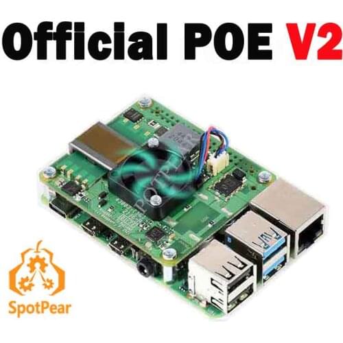 Raspberry Pi Official PoE+ HAT V2 For 3B/4B 802.3af/at-compliant