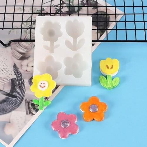 DIY aromatherapy gypsum silicone mold net celebrity cheering duck smiley face flower car air outlet decoration epoxy mold