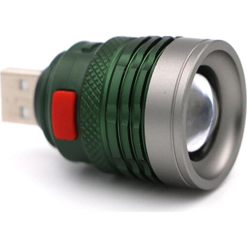 USB LED Lighting Mini Portable Flashlight, 3 Lighting Modes, Outdoor Flashlight for PC, Computer, Reading, Aluminum Alloy