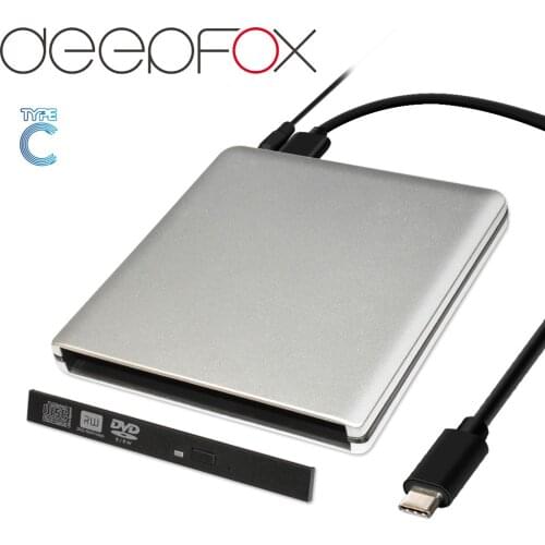 New arrival wholesale With Type C Cable USB 3.0 External DVD Rom Case to 12.7mm SATA Enclosure for CD DVD RW